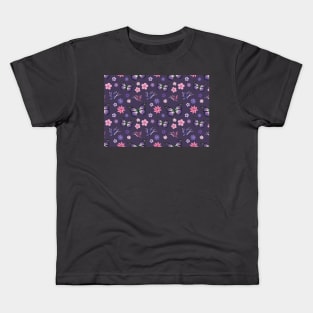 Anime Butterfly Girl Loves To Be in Nature Butterfly Girl in Purple Kids T-Shirt